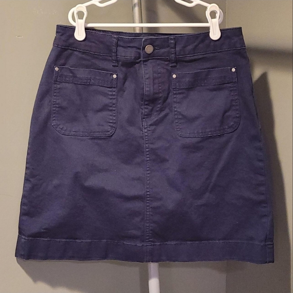 Boden Women's Denim Mini Skirt Blue Jeans Y2K Style, Size 4, Navy Blue